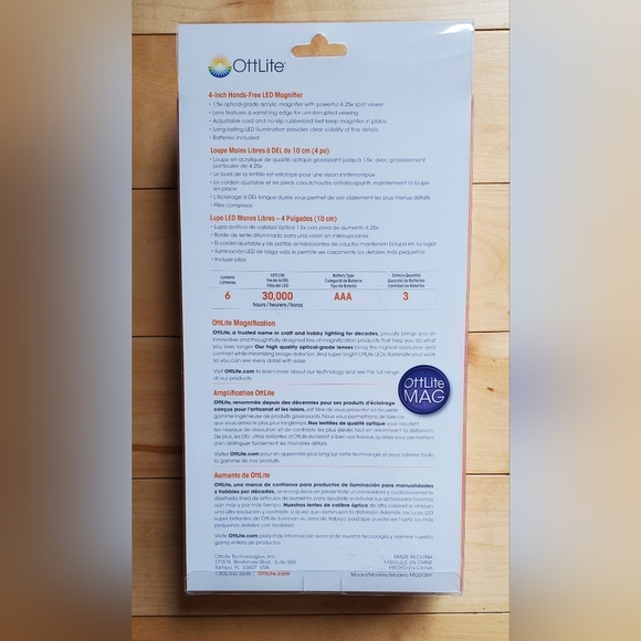 NEW OttLite Hands Free Optical Grade LED Magnifier - Picture 2 of 2